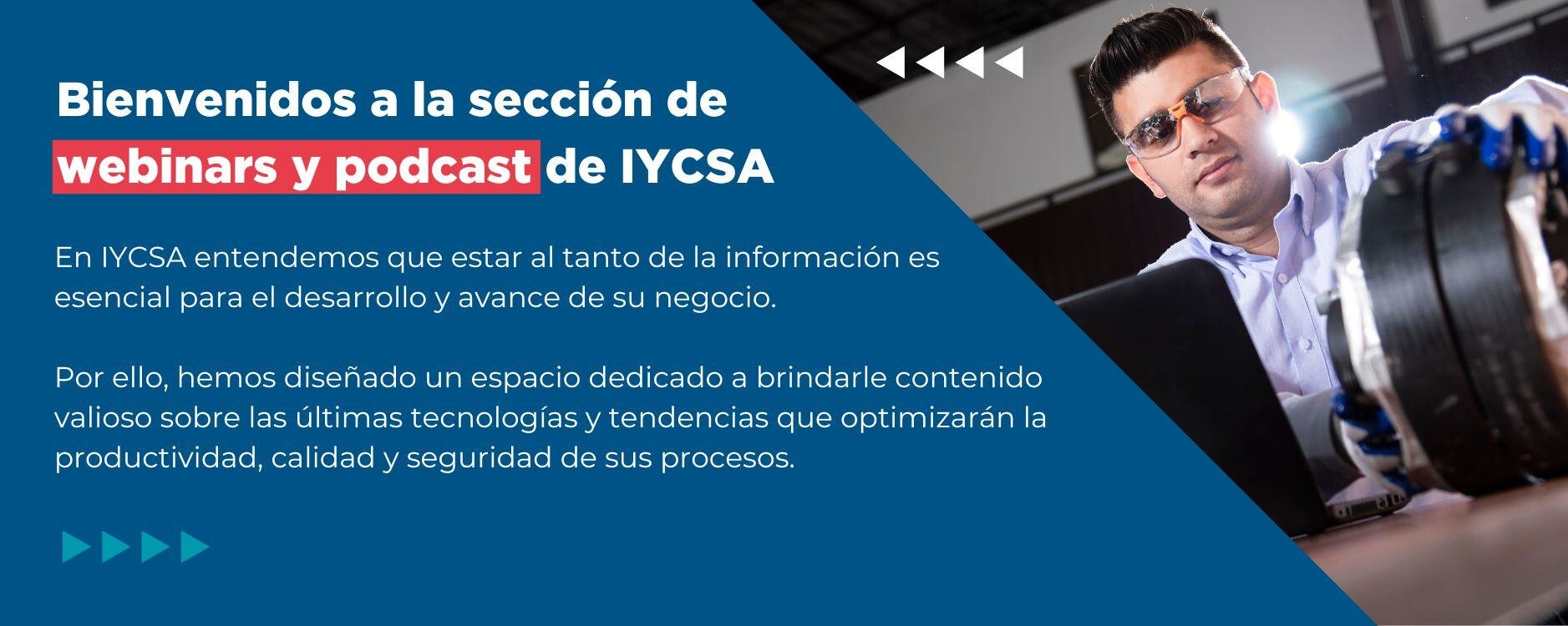 sección de webinars y podcast de IYCSA